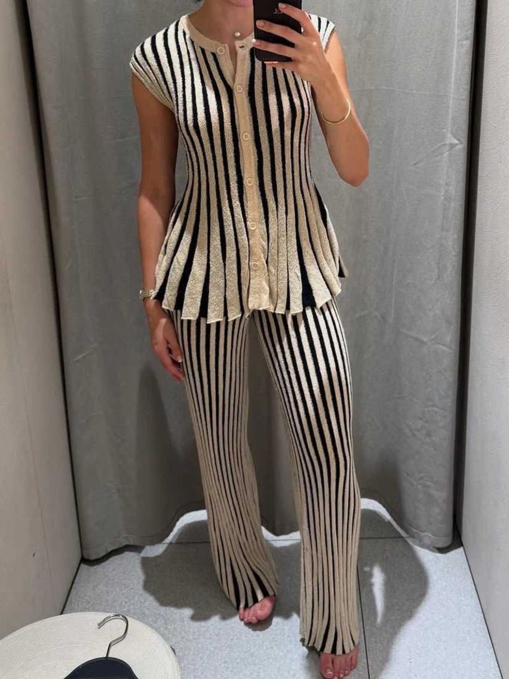 Striped knit Two Piece Set